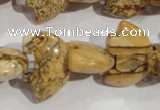 CFG807 12.5 inches 14*18mm carved animal picture jasper beads