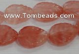 CFG819 12.5 inches 15*20mm carved leaf cherry quartz beads wholesale