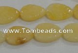 CFG820 12.5 inches 15*20mm carved leaf yellow jade beads wholesale