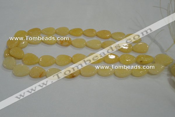 CFG820 12.5 inches 15*20mm carved leaf yellow jade beads wholesale