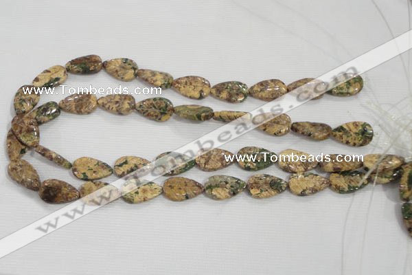 CFG824 12.5 inches 15*20mm carved leaf ocean stone beads wholesale