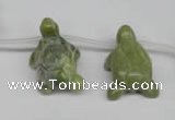 CFG866 Top-drilled 18*27mm carved animal olive jade gemstone beads