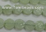 CFG883 15.5 inches 12mm carved flower New jade gemstone beads