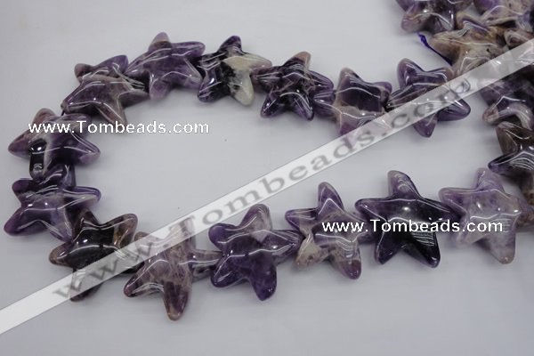 CFG910 15.5 inches 30*33mm carved star dogtooth amethyst beads