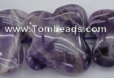 CFG916 15.5 inches 30*33mm carved butterfly dogtooth amethyst beads