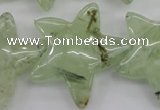 CFG919 15.5 inches 30*33mm carved star green rutilated quartz beads