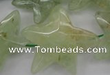 CFG920 30*33mm faceted & carved star green rutilated quartz beads