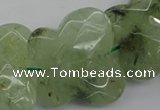 CFG926 30*33mm faceted & carved butterfly green rutilated quartz beads