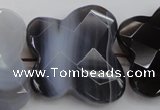 CFG951 30*33mm faceted & carved butterfly grey botswana agate beads