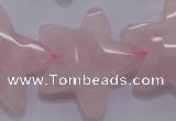 CFG965 15.5 inches 30*33mm faceted & carved star rose quartz beads