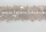 CFG983 15.5 inches 33*33mm carved star rose quartz beads