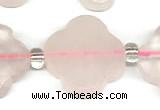 CFG990 15 inches 16mm - 17mm carved flower rose quartz beads