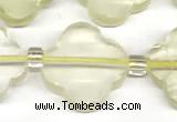 CFG991 15 inches 16mm - 17mm carved flower lemon quartz beads