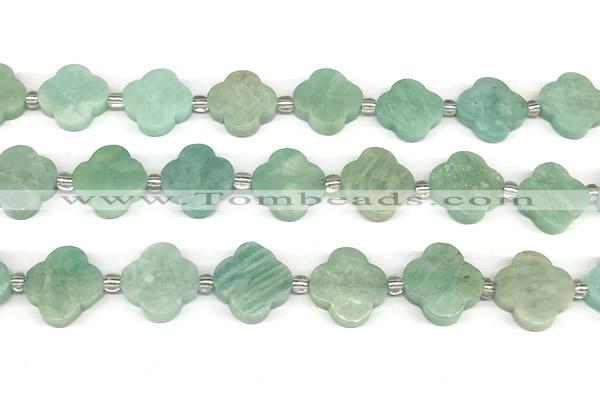CFG992 15 inches 16mm - 17mm carved flower amazonite beads