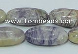 CFJ05 15.5 inches 15*30mm oval natural purple flower stone beads