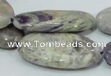 CFJ07 15.5 inches 20*40mm oval natural purple flower stone beads