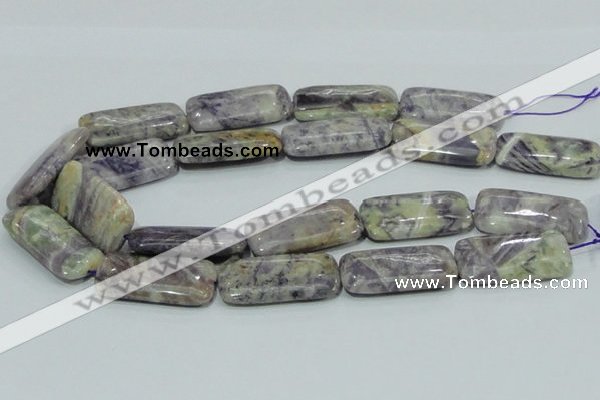 CFJ11 15.5 inches 15*30mm rectangle natural purple flower stone beads