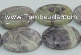 CFJ14 15.5 inches 18*25mm oval natural purple flower stone beads