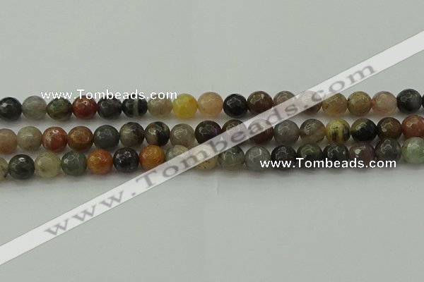 CFJ212 15.5 inches 8mm faceted round fancy jasper beads wholesale