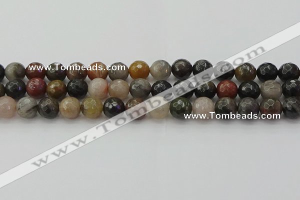 CFJ213 15.5 inches 10mm faceted round fancy jasper beads wholesale