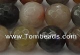 CFJ215 15.5 inches 14mm faceted round fancy jasper beads wholesale