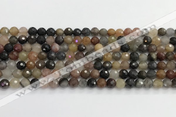 CFJ217 15.5 inches 6mm faceted round fancy jasper beads