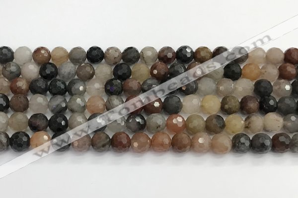 CFJ218 15.5 inches 8mm faceted round fancy jasper beads