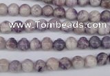 CFJ24 15.5 inches 6mm round natural purple flower stone beads