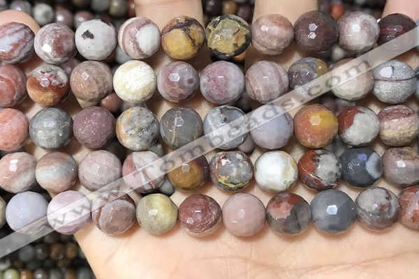 CFJ253 15.5 inches 10mm faceted round fantasy jasper beads wholesale