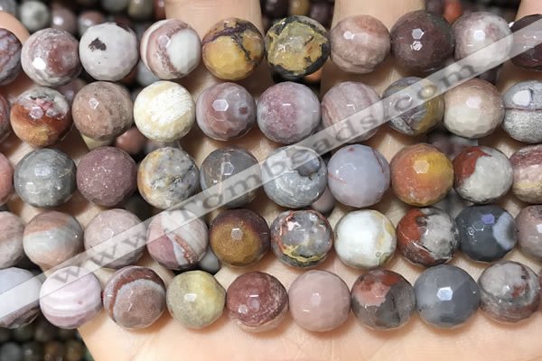 CFJ254 15.5 inches 12mm faceted round fantasy jasper beads wholesale