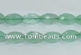 CFL102 15.5 inches 8*12mm faceted rice natural green fluorite beads