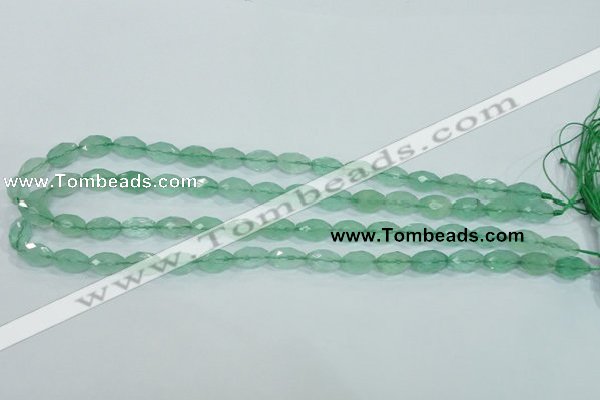 CFL102 15.5 inches 8*12mm faceted rice natural green fluorite beads