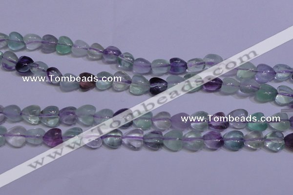 CFL1051 15 inches 8*8mm heart natural fluorite gemstone beads