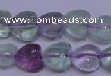 CFL1052 15 inches 10*10mm heart natural fluorite gemstone beads