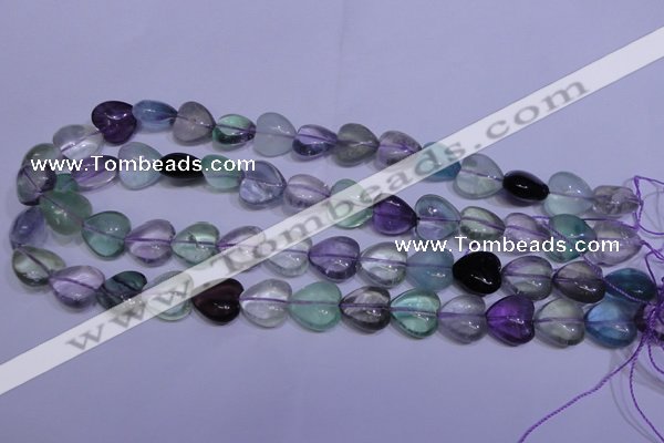 CFL1053 15 inches 12*12mm heart natural fluorite gemstone beads