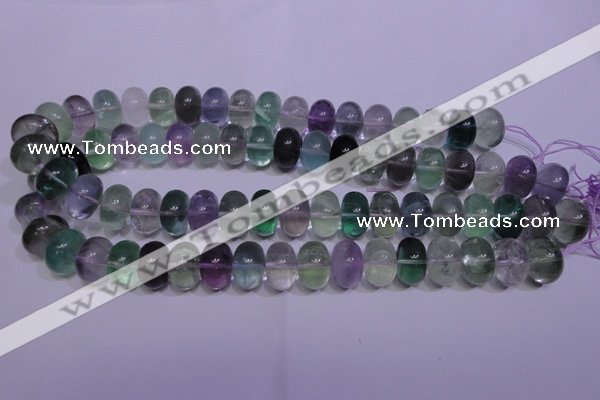 CFL1071 15 inches 10*16mm rondelle natural fluorite gemstone beads