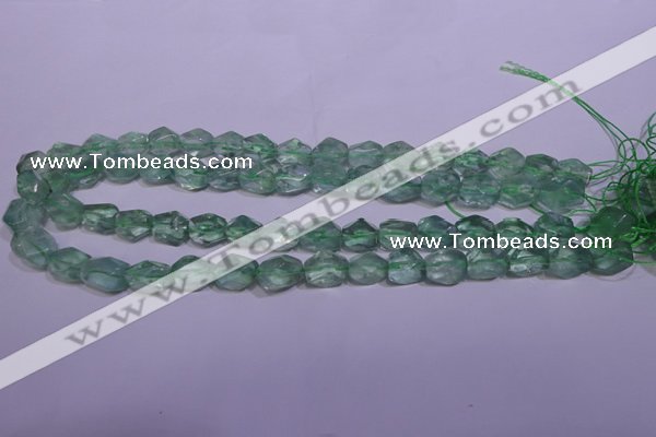 CFL1082 15 inches 9*12mm faceted nuggets green fluorite beads