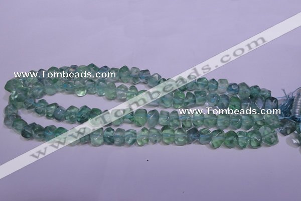 CFL1087 15 inches 8*12mm faceted nuggets blue fluorite beads