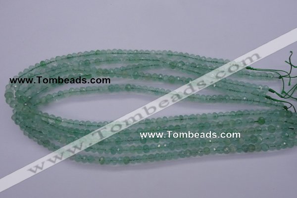 CFL110 15.5 inches 4*6mm faceted rondelle green fluorite beads