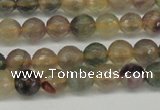 CFL1112 15.5 inches 8mm faceted round yellow fluorite gemstone beads