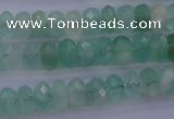 CFL112 15.5 inches 5*10mm faceted rondelle green fluorite beads