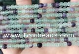 CFL1145 15.5 inches 4mm round matte fluorite beads wholesale