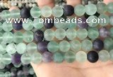 CFL1148 15.5 inches 10mm round matte fluorite beads wholesale