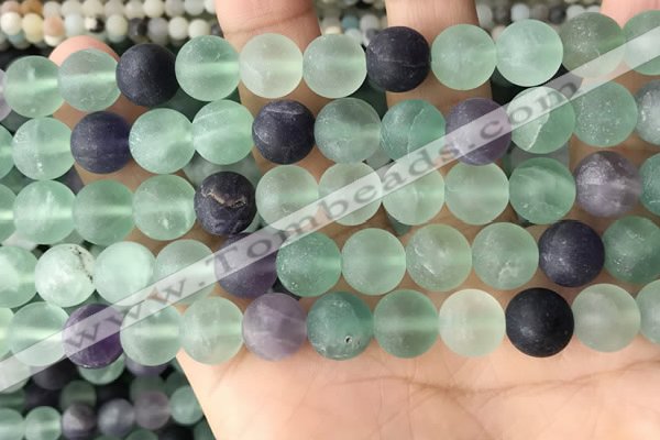 CFL1148 15.5 inches 10mm round matte fluorite beads wholesale