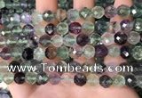 CLF1162 15.5 inches 8mm faceetd round fluorite gemstone beads