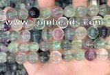 CLF1168 15.5 inches 10mm carved round fluorite gemstone beads