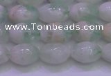 CFL1201 15.5 inches 8*12mm rice green fluorite gemstone beads