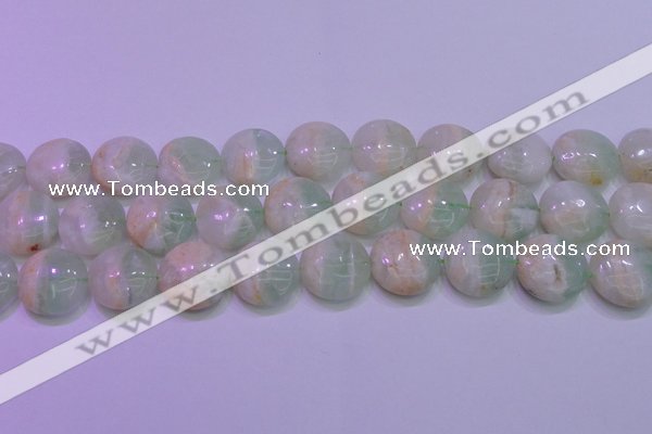 CFL1212 15.5 inches 18mm flat round green fluorite gemstone beads