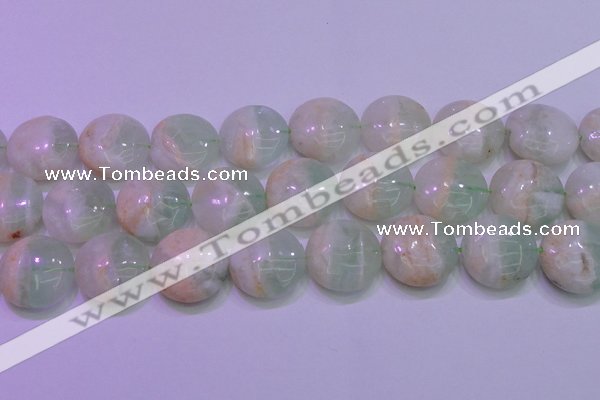 CFL1214 15.5 inches 25mm flat round green fluorite gemstone beads