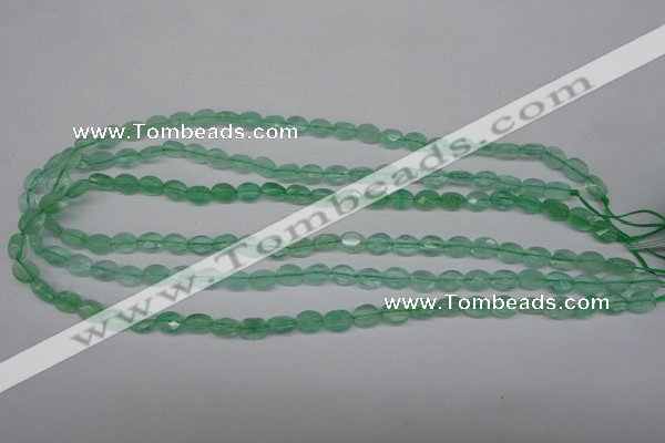 CFL122 15.5 inches 6*8mm faceted oval green fluorite beads